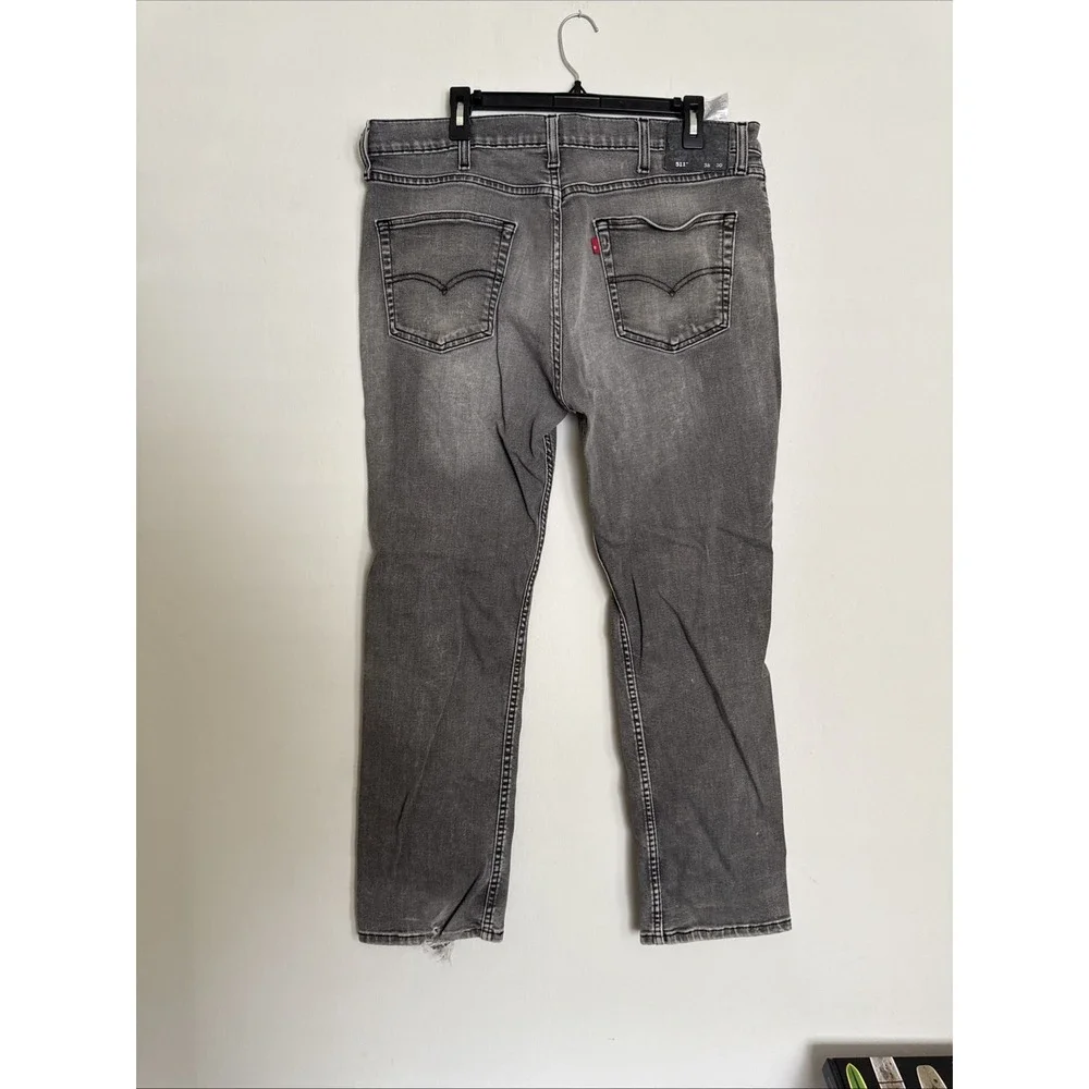 Black Levi Strauss Jeans 511 Slim Fit 38 X 30‎ Grey Faded Zipper Fly